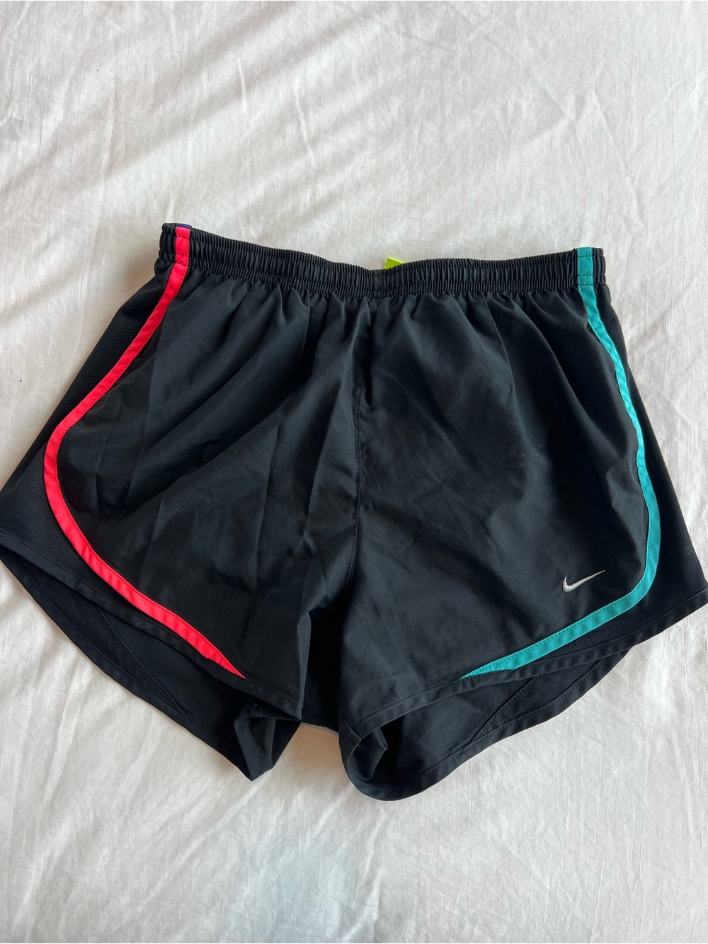 Nike Women’s Black Athletic Shorts with Pink & Teal Trim